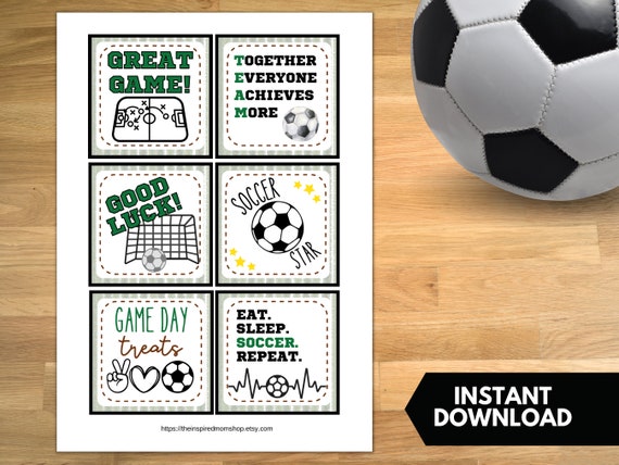 Printable Soccer Treat Tags Game Day Treats Team Snacks - Etsy