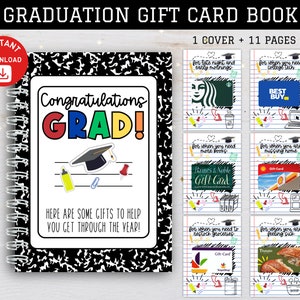 Carnet de cartes-cadeau universitaire imprimable, cadeau des parents pour l'obtention du diplôme d'études secondaires, livre de survie universitaire, kit de soins universitaires, téléchargement immédiat
