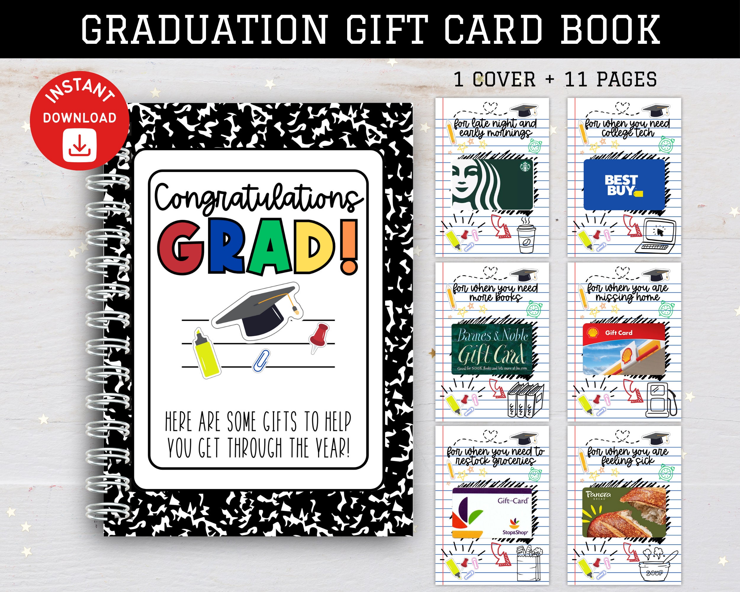 best gift cards for grads Amazon.com: Funrous Large 2026 Blue and Black Graduation Card Box with 30  Pcs Advice Card Gift Money Box Congrats Grad 3D Cap Top Holder Class of  2026 Party Decorations College Graduation Supplies :