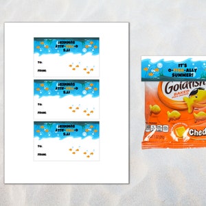 Printable End of the School Year Goldfish Treat Bag Tags, Goldfish Bag ...