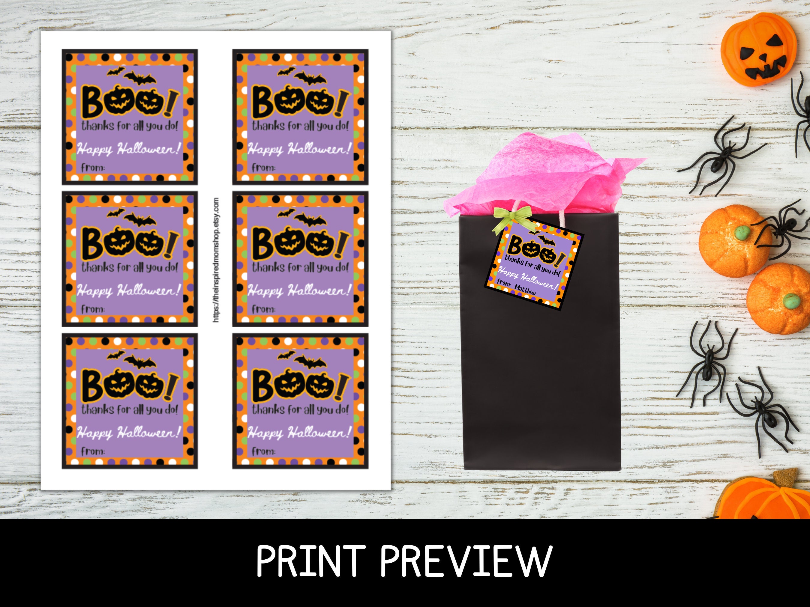 Printable Halloween Thank You Tags: Employee Appreciation (instant ...