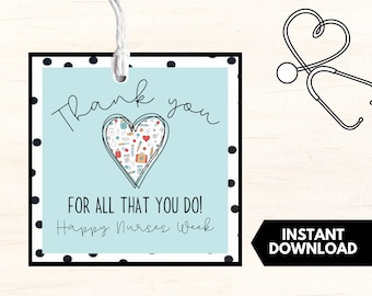 Ausdruckbare Geschenkanhänger: Danke (Instant Download)