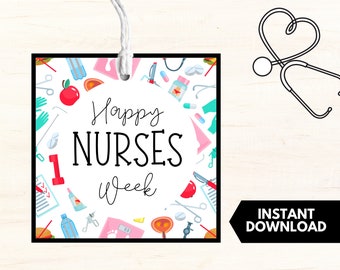 Printable Happy Nurses Week Gift Tag (Instant Download)