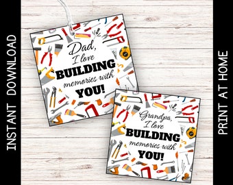 Father's Day Gift Tags, Tools Theme (Instant Download)