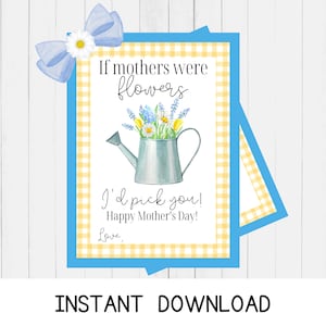 Etiquetas para presente de flores para o dia das mães para impressão, mães eram flores que eu escolheria para você, flor para presente para a mãe, etiqueta para presente do dia das mães, download instantâneo