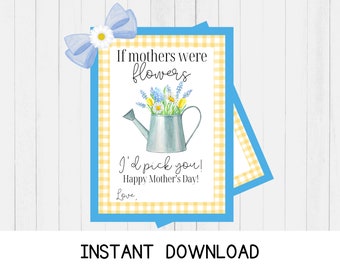 Mother's Day Flower Gift Tags: Printable Floral Bouquet Tag (Instant Download)