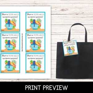 Printable Tote Bag Gift Tag for Teacher, Summer Teacher Gift, Have a ...