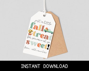Printable Fall Treat Tag: Sunflower Gift, Thanksgiving Favor (Instant Download)
