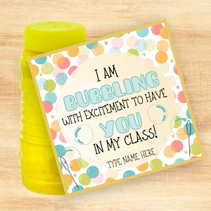 Printable Bubbles Gift Tag for Back to School, First Day of School, Bubbles Tag, Gift for Students, Bubbling Excitement, Instant Download