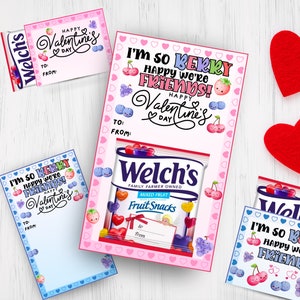 Afdrukbare Valentijnsdag Fruit Snack Cards, Berry Happy We're Friends, Kids Valentine Printables, Fruit Snacks Valentine, Instant Download