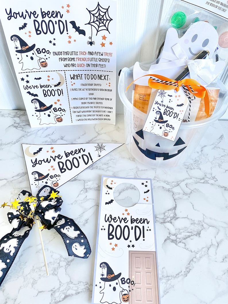 You've Been Booed Halloween Kit: Printable Door Hanger, Gift Tags ...
