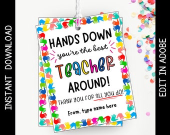 Teacher Appreciation Hand Soap Gift Tag: Editable PDF (Instant Download)