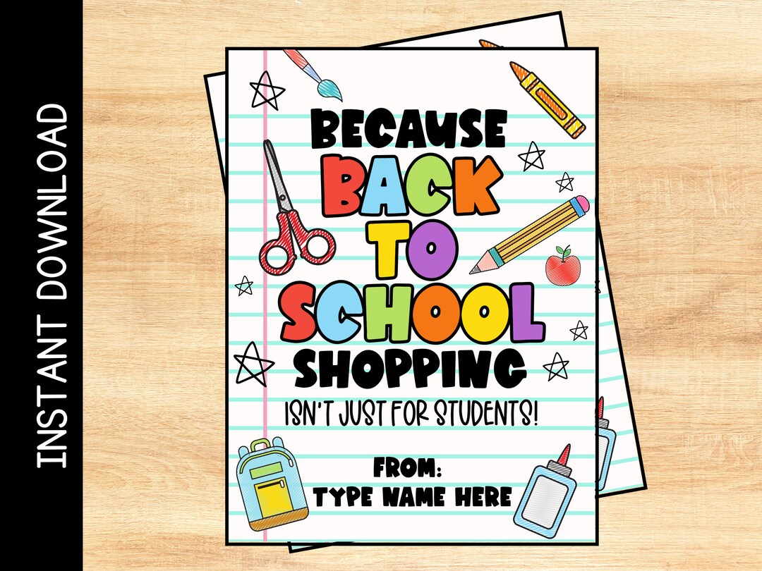 Printable Back to School Teacher Gift Tag, First Day of School, Back to ...