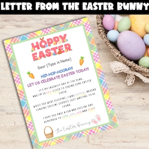 Carta imprimible del Conejito de Pascua, Carta personalizada para niños del Conejito de Pascua, Nota del Conejito de Pascua, Descarga Instantánea