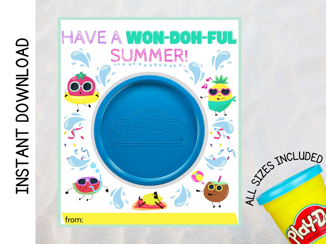 Printable Play-doh Student Gift Tag, End of School Year, Last Day of School Gift, Have a Won-doh ...