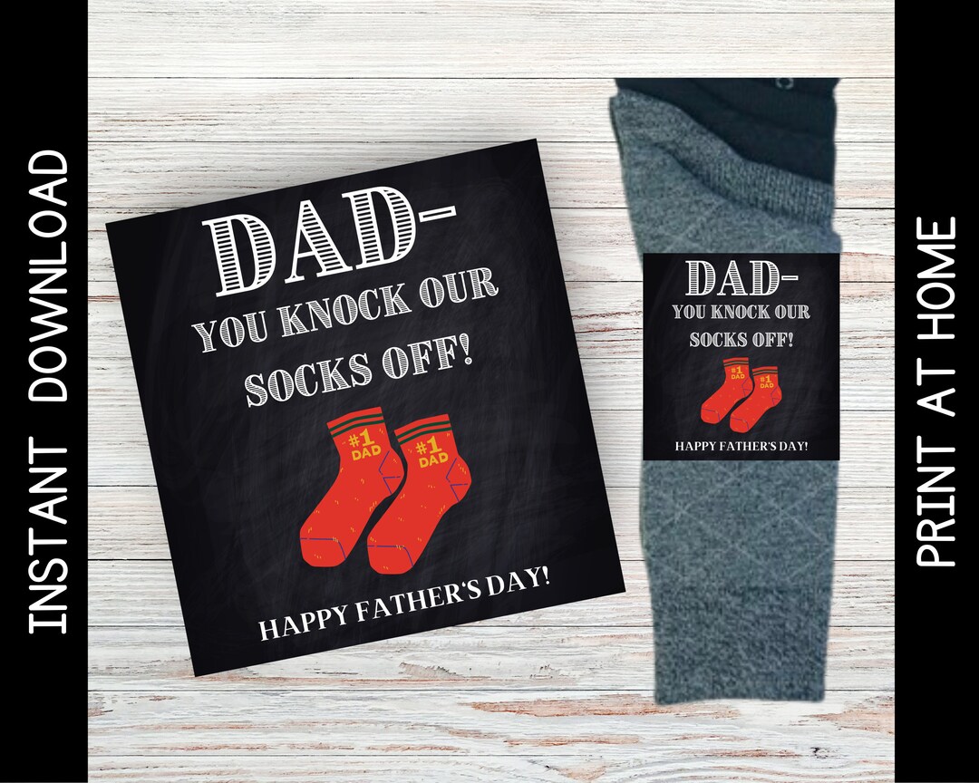 Printable Father #39 s Day Sock Gift Tag Sock Gift for Dad or Grandpa You