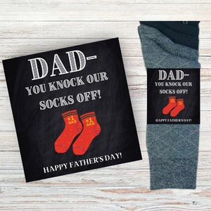 Printable Father #39 s Day Sock Gift Tag Sock Gift for Dad or Grandpa You