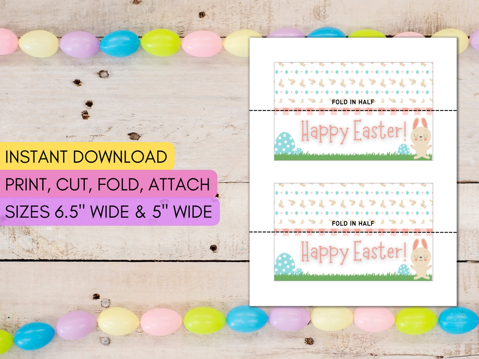 Printable Easter Treat Bag Tag Happy Easter Tag Ziploc - Etsy