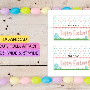 Printable Easter Treat Bag Tag, Happy Easter Bag Topper, Easter Goodie ...