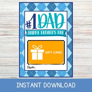 Porte-carte-cadeau imprimable fête des pères, bonne fête des pères, porte-carte-cadeau pour papa, idée cadeau fête des pères, téléchargement immédiat, imprimable