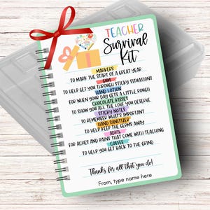 Etichetta regalo stampabile per kit di sopravvivenza per insegnanti, kit di sopravvivenza per il ritorno a scuola, etichetta regalo per insegnanti per il primo giorno di scuola, download istantaneo modificabile