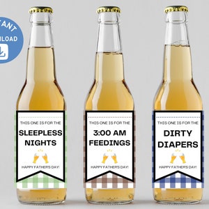 Printable Father&#39;s Day Beer Labels, First Time Dad, First Father&#39;s Day Gift, Daddy Milestone Beers, Printable Dad Gift, Instant Download