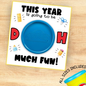 Printable Play-Doh Student Gift Tag, Back to School, First Day of School Gift, DOH much fun, Student gift, Class gift idea, Instant Download
