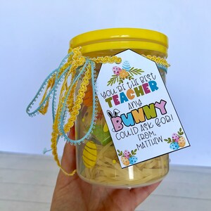 Printable Teacher Easter Gift Tag, Best Teacher Bunny Tag, Editable ...