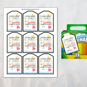Printable End of the School Year Chalk Gift Tag for Students or Class ...