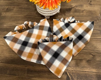 Hösthunds scrunchie-bandanas | Thanksgiving hunds scrunchie-bandanas