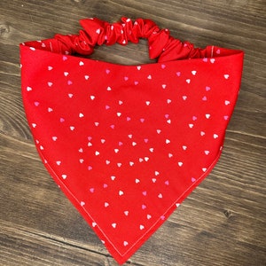 Tiny Heart Scrunchie Bandana | Valentines Scrunchie Bandana