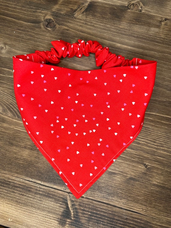 Tiny Heart Scrunchie Bandana | Valentines Scrunchie Bandana