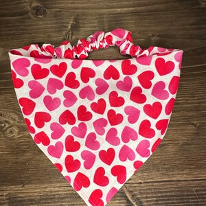 Heart Scrunchie Bandana | Valentines Scrunchie Bandana