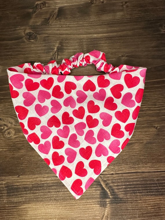 Heart Scrunchie Bandana | Valentines Scrunchie Bandana