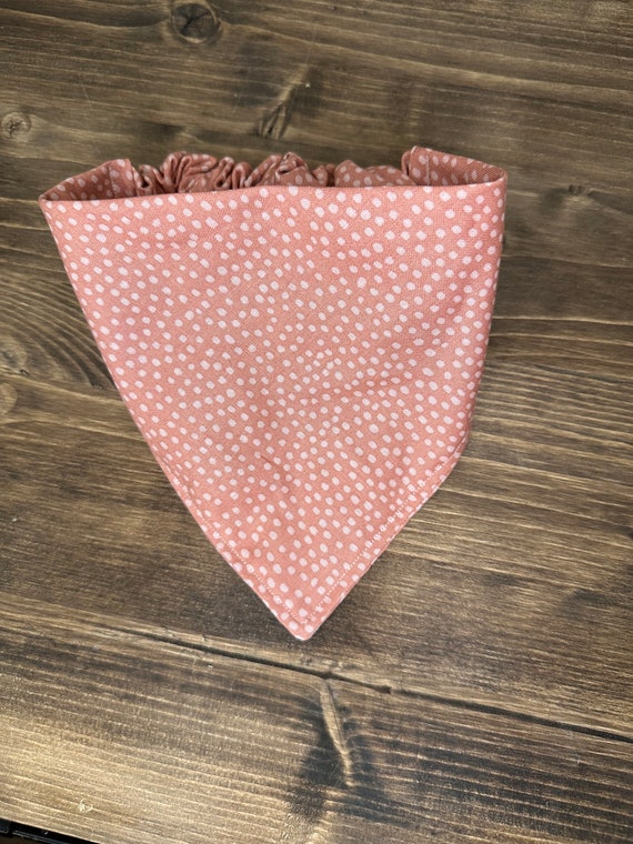 Pink Polka Dot Scrunchie Bandana | Valentines Scrunchie Bandana