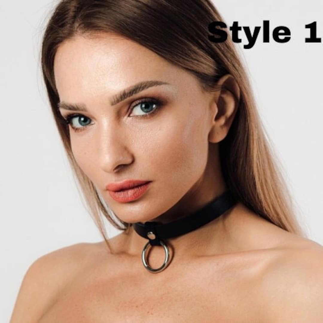 4 Styles Leather Choker, BDSM Choker Collar With Oring for Woman, Goth