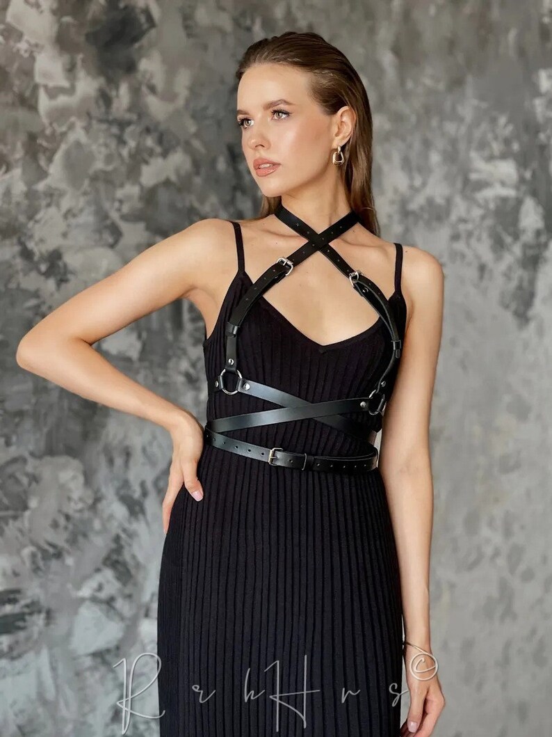 Leather Chest Harness Plus Size Harness Bdsm Chest Harness Etsy