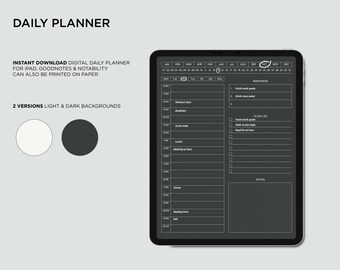Digital Daily Planner for iPad, Goodnotes Planner, Notability Planner