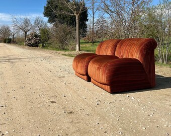 2x paire de fauteuils / Canapé modulable, Doimo, Alessandro Bini, Italie, 1970