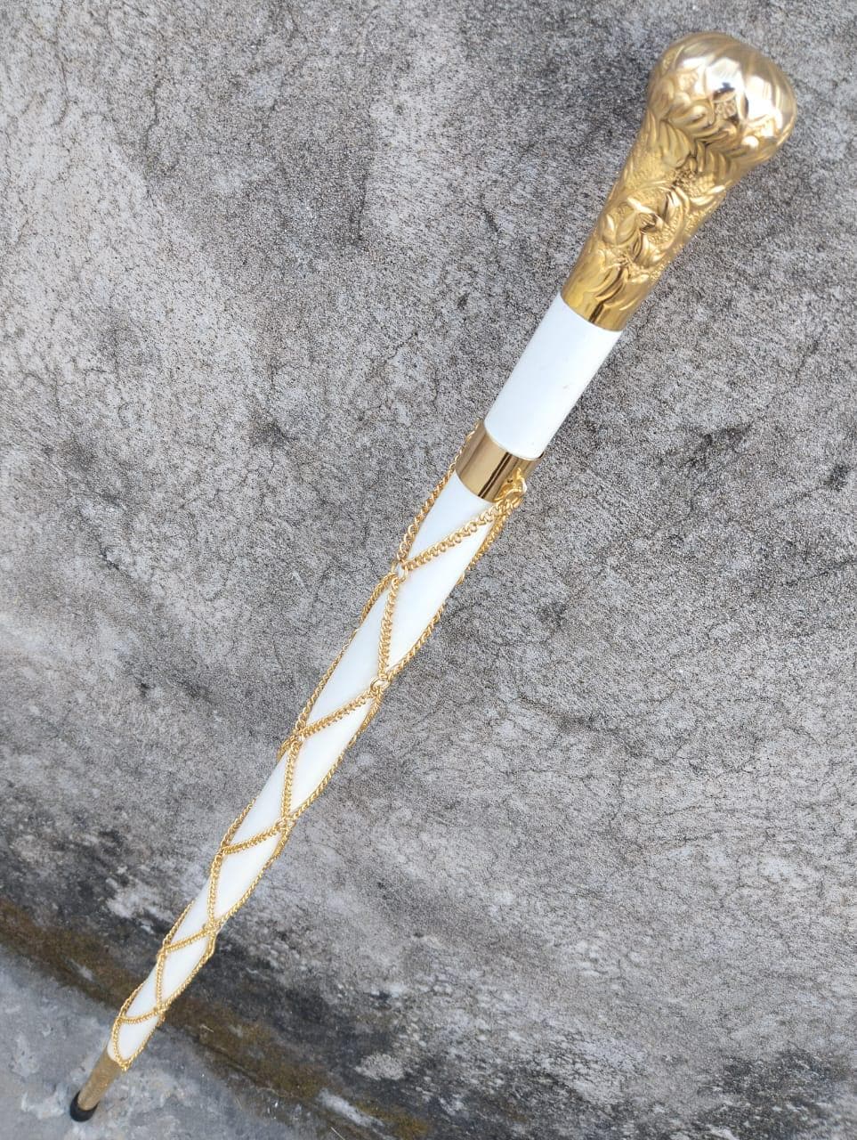 Walking Stick Brass Designer Vintage Style Walking Cane With Gold ...