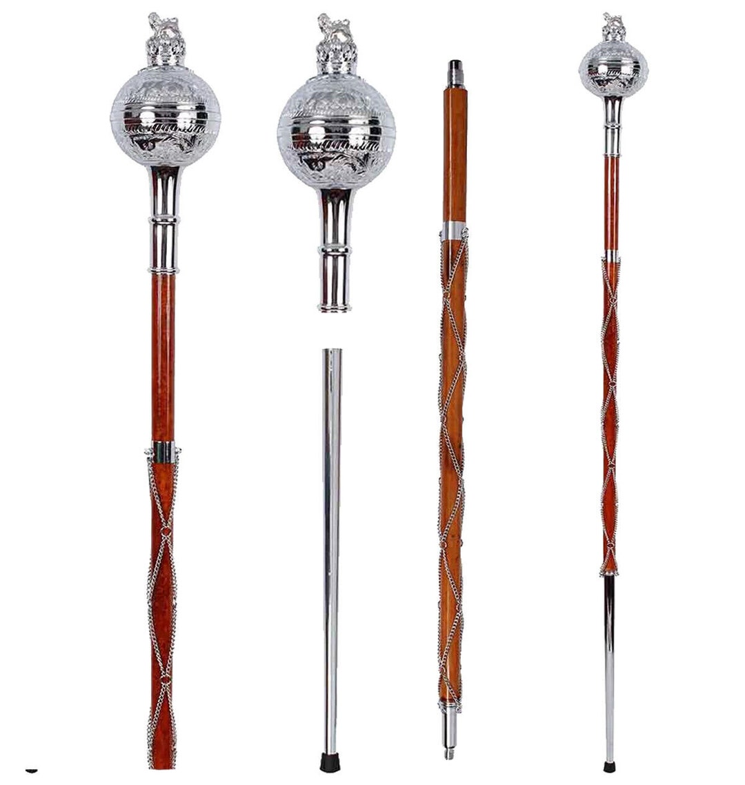 Drum Major Mace & Stick Embossed Head Ball Chrome Lion and Etsy