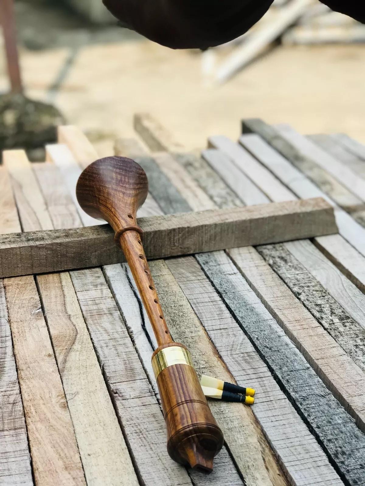 Shawm Reed Handmade Rosewood RAUSCHPFEIFE Small Medieval Wooden Shawm Instrument ...