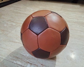 Ballon de football classique des années 70, panneau de 32, taille 5, ballon en cuir marron neuf sans marque