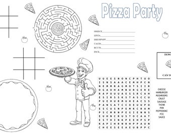 Pizza Party Activity Placemat