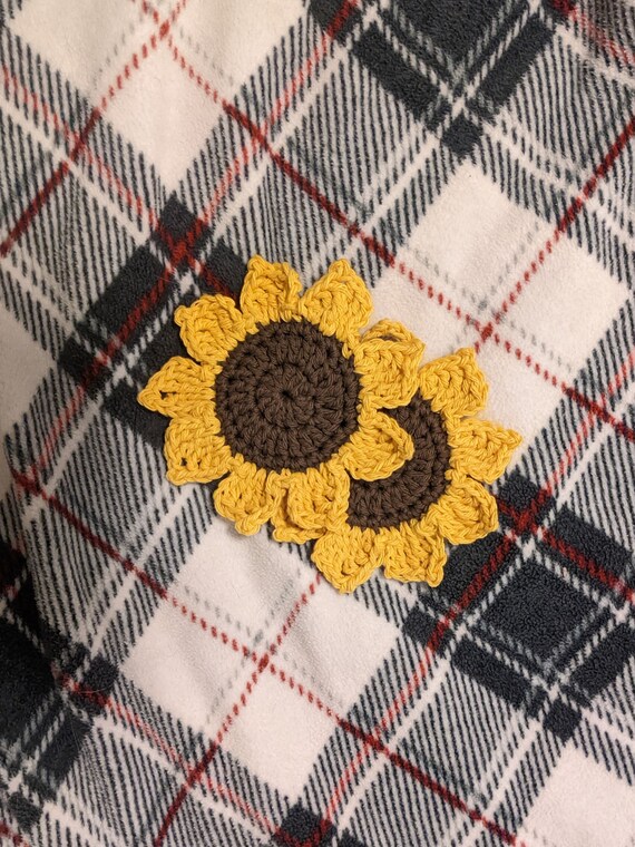 Handmade Crochet Sunflower Coasters - Etsy