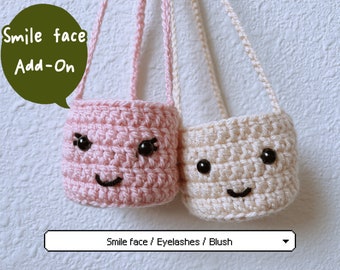 Smile Face Add-on for crochet hanging plant pot, car ornament mirror plant, home decor