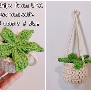 Star Plant Car Mirror Hanging Ornament Accessory Succulent Planter Fake House Plant Home Decor Handmade Crochet Birthday Gift