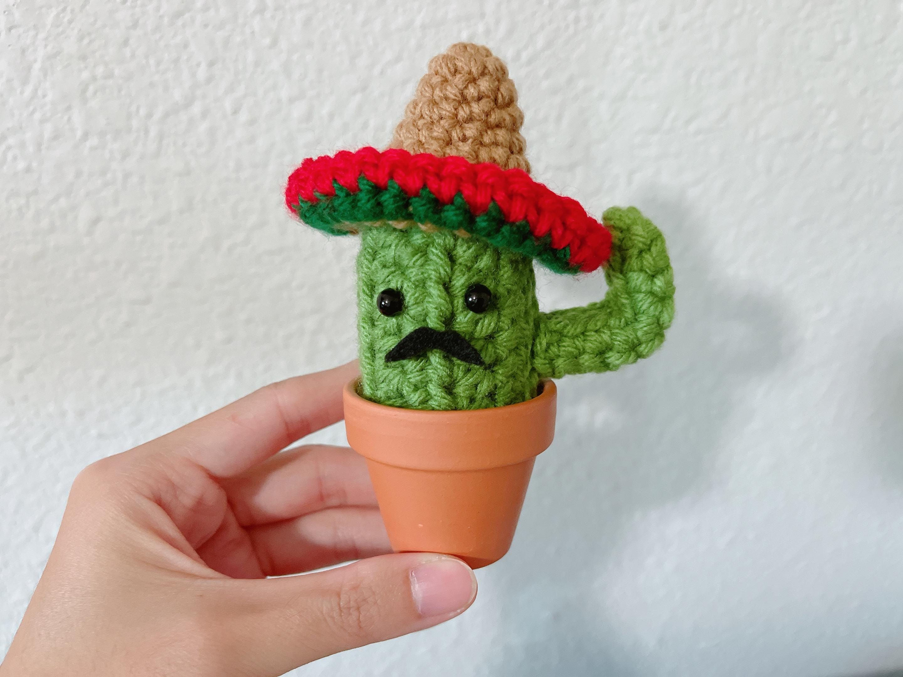 39 Free and Paid Crochet Cactus Patterns You’ll Want To Try 16 Cactus with Sombrero
