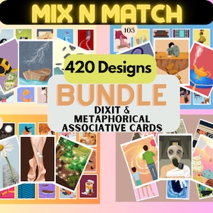 420 dixit- en metaforische associatiekaarten BUNDEL, aanwijzingen voor creatieve geest, emotionele regulatie, kunsttherapie Europa Azië