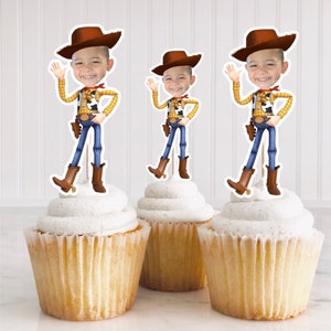 Toy story custom face cupcake toppers, toy story character, custom face cupcakes, custom toppers, woody custom toppers, WOODY
